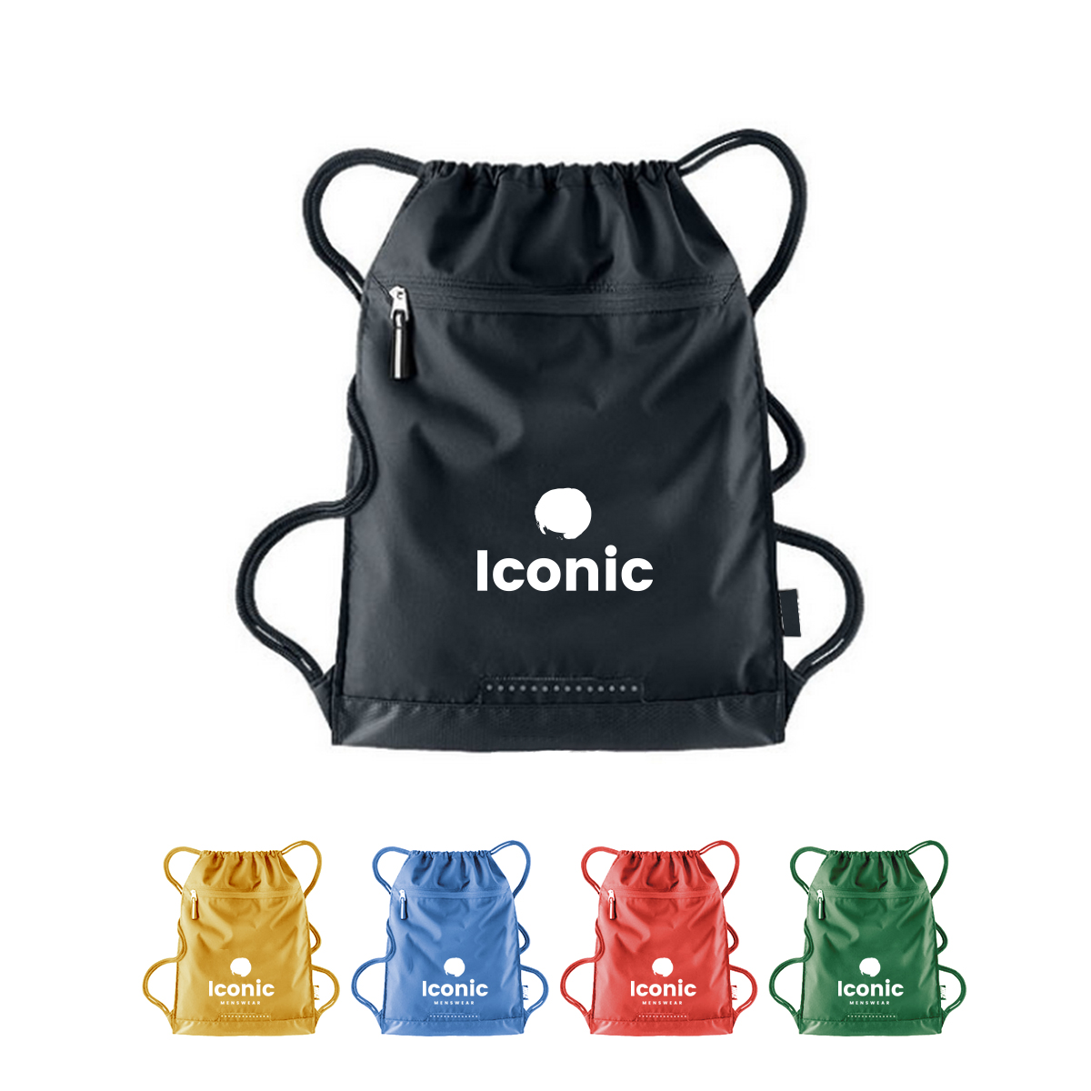 Sporty Drawstring Bag with Compartment
